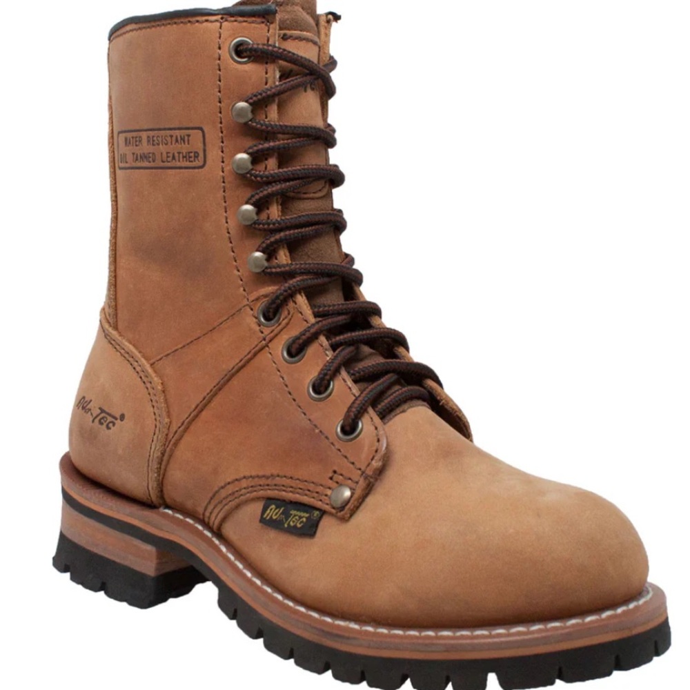 WOMEN'S BROWN 9" LOGGER-2427 Steel Toe Water Resistant Oil Tanner Leather Boots